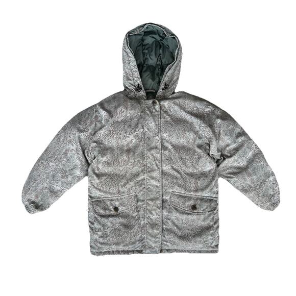 Vintage Woolrich Women’s Goose Down Winter Coat Jacket Green Brown Outdoors S - Picture 1 of 10